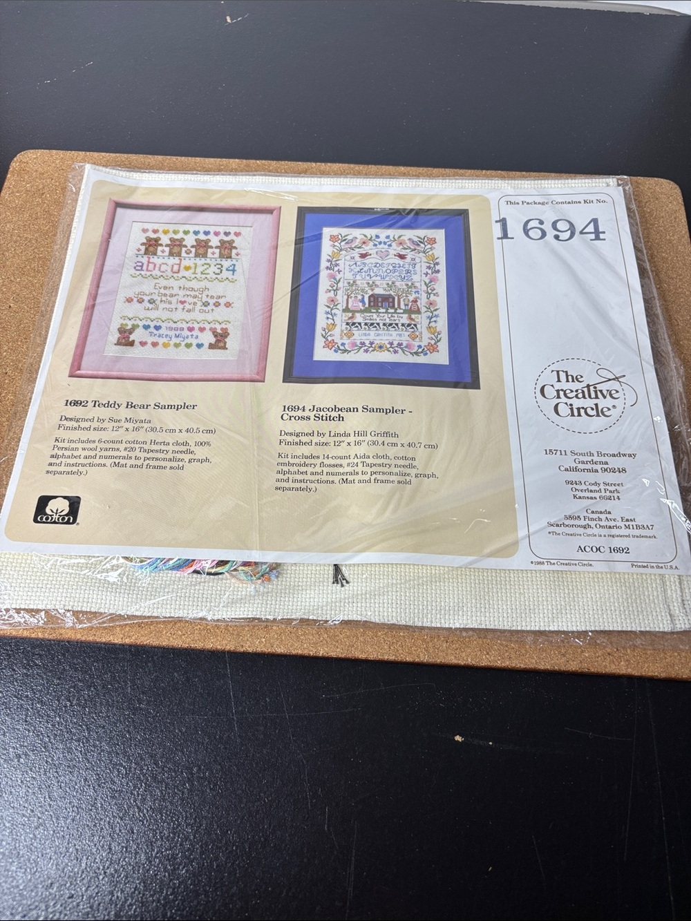 The Creative Circle Cross Stitch Sampler Kit Multicolour Vintage 1694